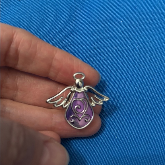 Accessories - Angel Pin Could Be For A Necklace Or Pin Colored Purple And Silver NWOTS